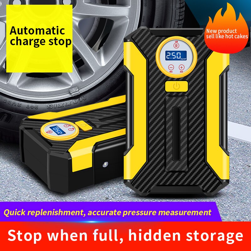 Automotive tire inflator LED digital lighting tire on board inflation pump DC 12V air compressor toolbox, automotive tires, bicy