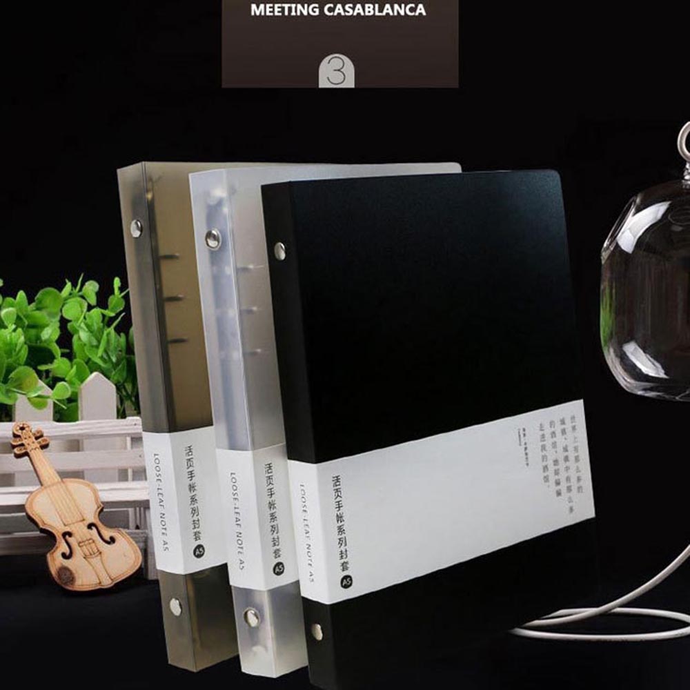 A5 A6 PP 6 Holes Transparent Color Plastic Notebook Cover Case Loose Leaf Ring Binder Inner Pages Diary Planner Cover