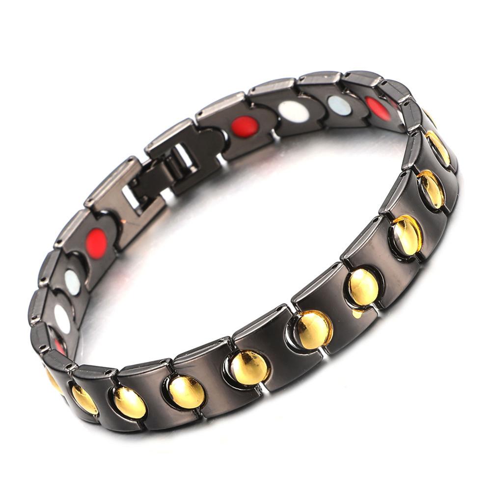 Gesundheit Pflege Germanium Magnetische Armbinde für Arthritis Karpaltunnel 316L Edelstahl Energie Therapie Armreifen Abnehmen Therapie: Ursprünglich Titel