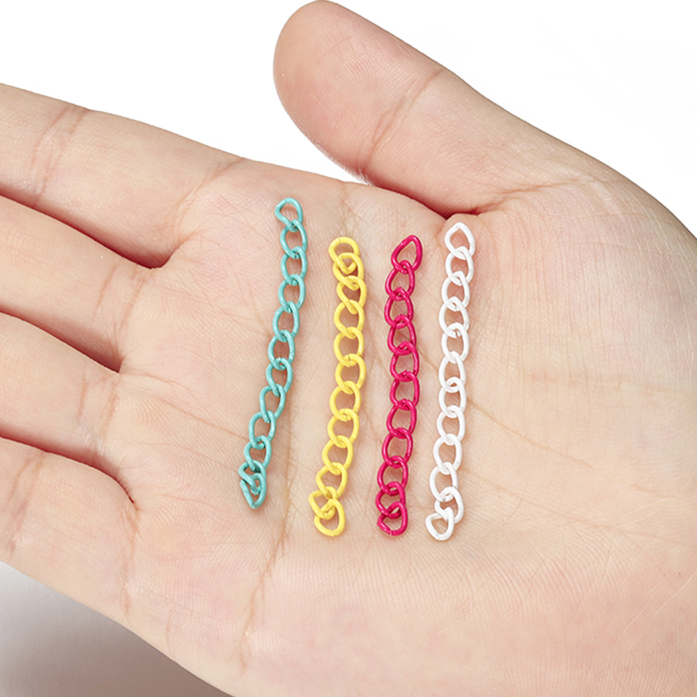 30 stücke 4,5 cm Bunte Halskette Verlängerung Kette Groß Armband Erweiterte Ketten Schwanz Extender Für DIY Schmuck Machen Lieferungen