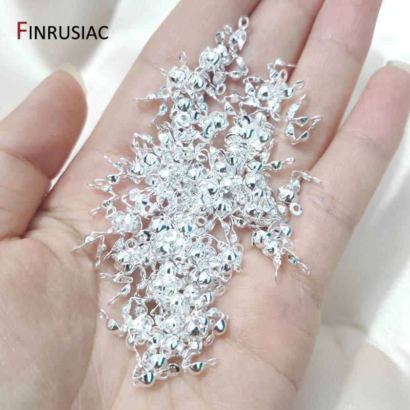Hurtownia 3.2mm/3.6mm/4mm 14K pozłacane/srebrne podwójne końcówki koralików do samodzielnego tworzenia biżuterii komponent Calotte Crimp Beads