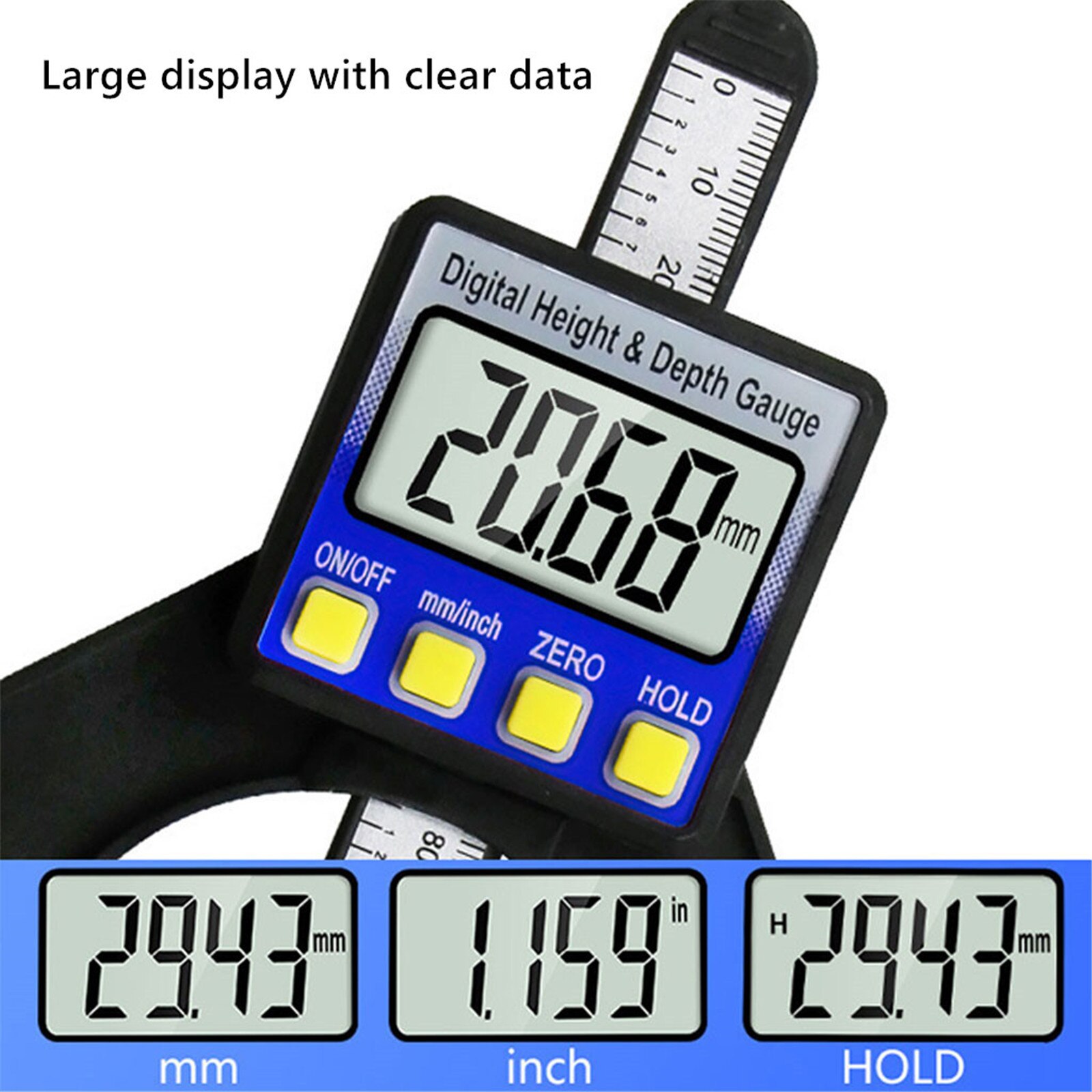 4# Lcd Digital Display Slide Caliper Vernier Ruler Height And Depth Gauge With Measuring Range Of 0-85mm Bottom With Magnets
