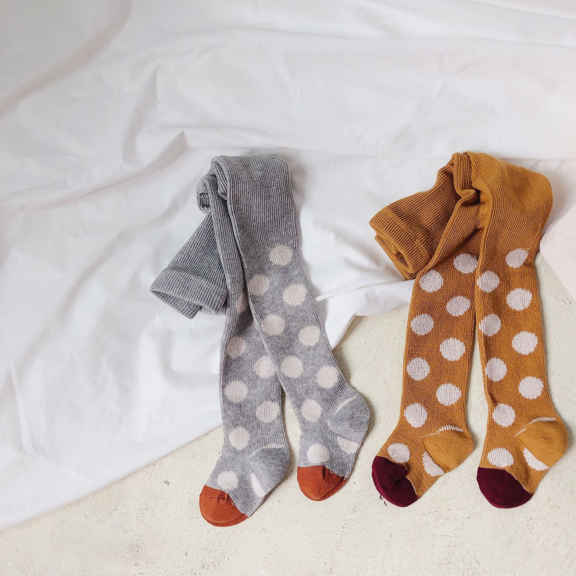 Baby Panty Baby Kousen Meisjes Jongen Dot Gestreepte Print Strakke Panty Herfst Peuter Geribbelde Panty 1-8 Jaar