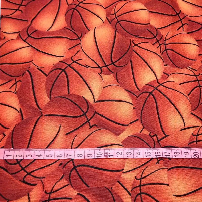 50x105cm Classic Brown Basketball Printed Cotton Fabric Basketball Fabric Patchwork for DIY Sewing Cloth Dress Party Home Decor