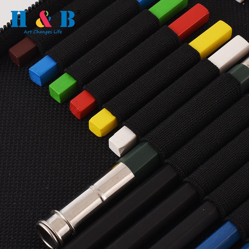 H&B 51pcs/set Drawing Kit Wood Pencil Sketching Pencils Art Sketch Painting Supplies with Carrying Bag