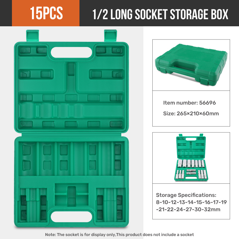 10/19/21pcs Empty Socket Storage Case Socket Set Metalworking Tool Accessories Toolbox Socket Storage Container For Long Sockets: Dark Red