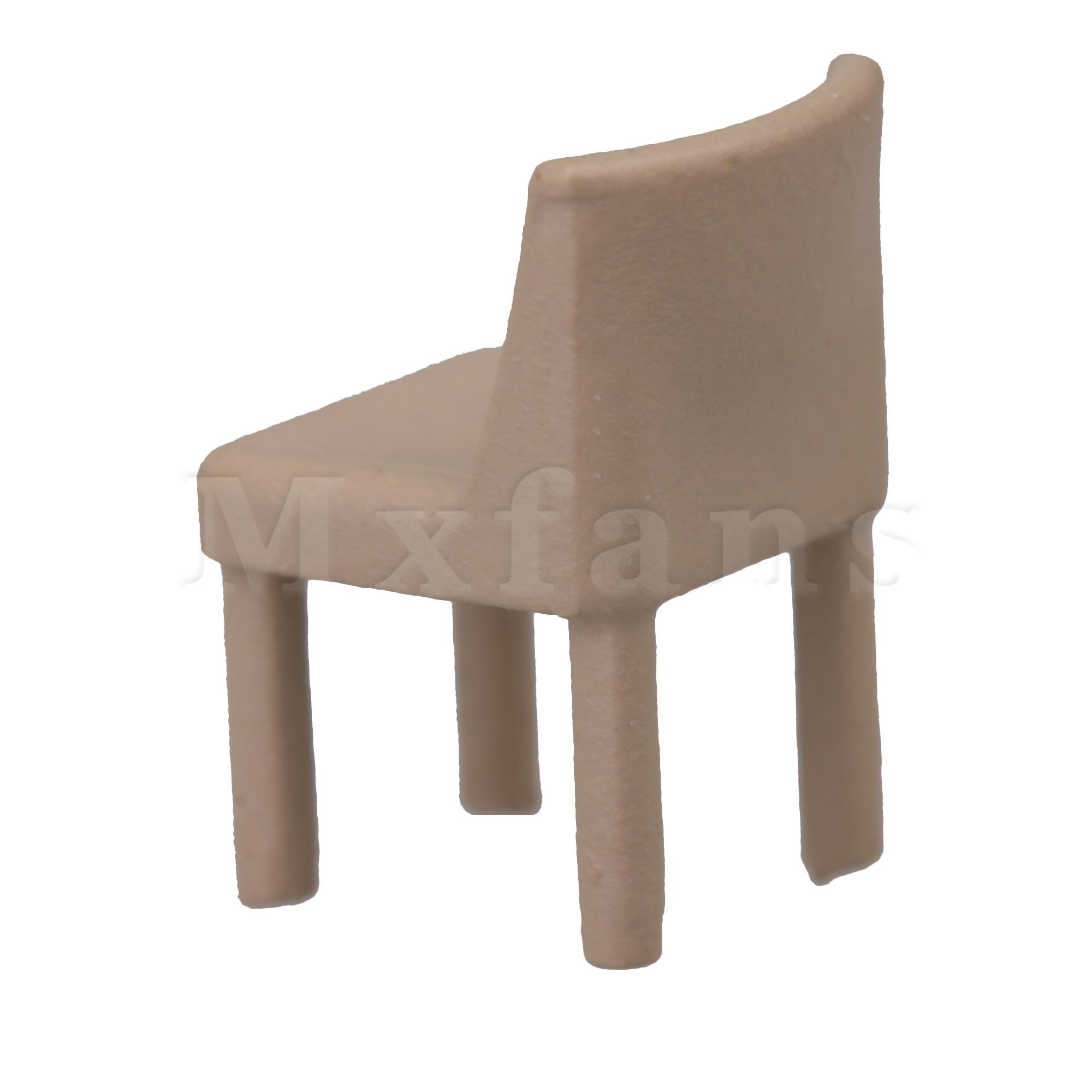 20 Pieces Khaki Plastic Miniature Y6 Model Chair 1:75 Scale 9.6x9.8x15mm