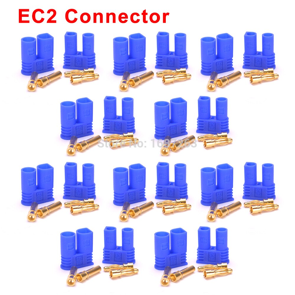 10 Pairs XT30 XT30U XT60 XT60H XT90 EC2 EC3 EC5 T Plug Battery Connector Set Male Female Gold Plated Banana Plug for RC Parts: 10pairs EC2