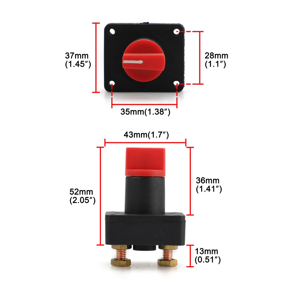 12V 24V Battery Isolator Switch Disconnect Power Cut Off Battery Switch for Marine Boat