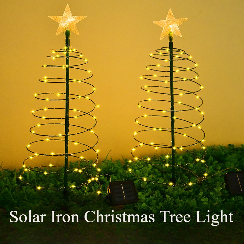 Weihnachtsbaum Hof Lichter Stern Weihnachtsbaum dekorative Lichterkette LED solarbetriebene Bodenstecker in Lichterkette Ich bin Freien