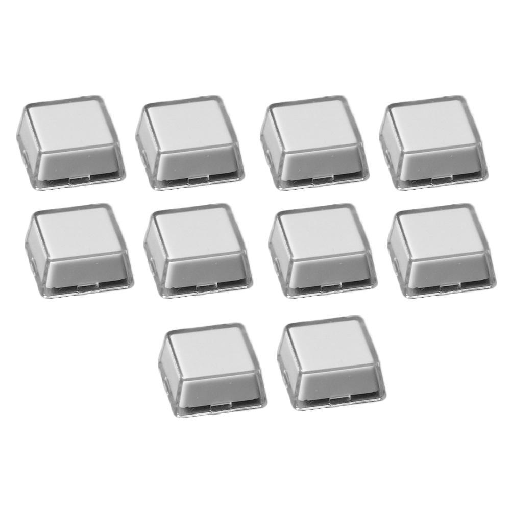 10 sæt gennemsigtige tastaturhætter grå knapper dobbeltlags tastaturhætter aftagelige industrielle tastaturer klistermærke tastaturafbryder: Default Title