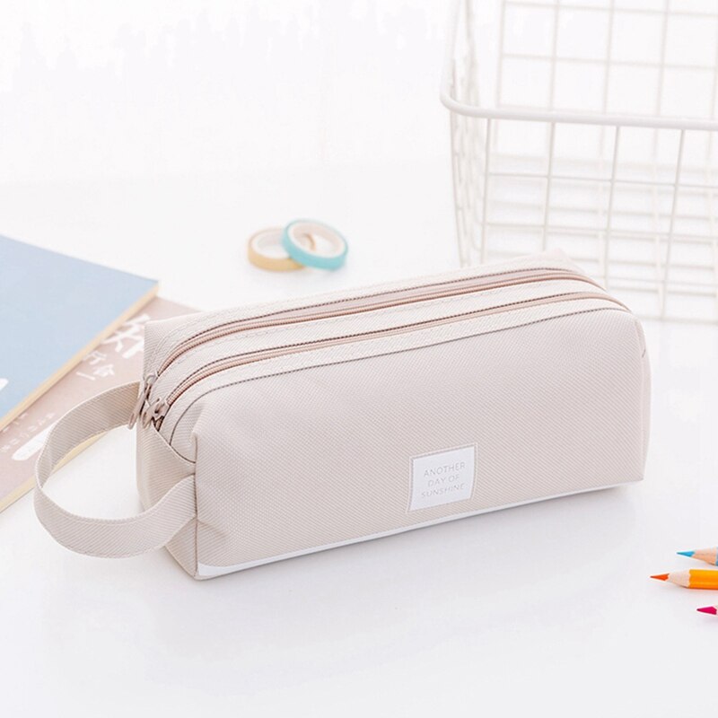 Estuches de lápices de gran capacidad de Color caramelo, bolsas con doble cremallera, caja de tela coreana para bolígrafo, estuche, material estacionario para escuela y oficina: LGY
