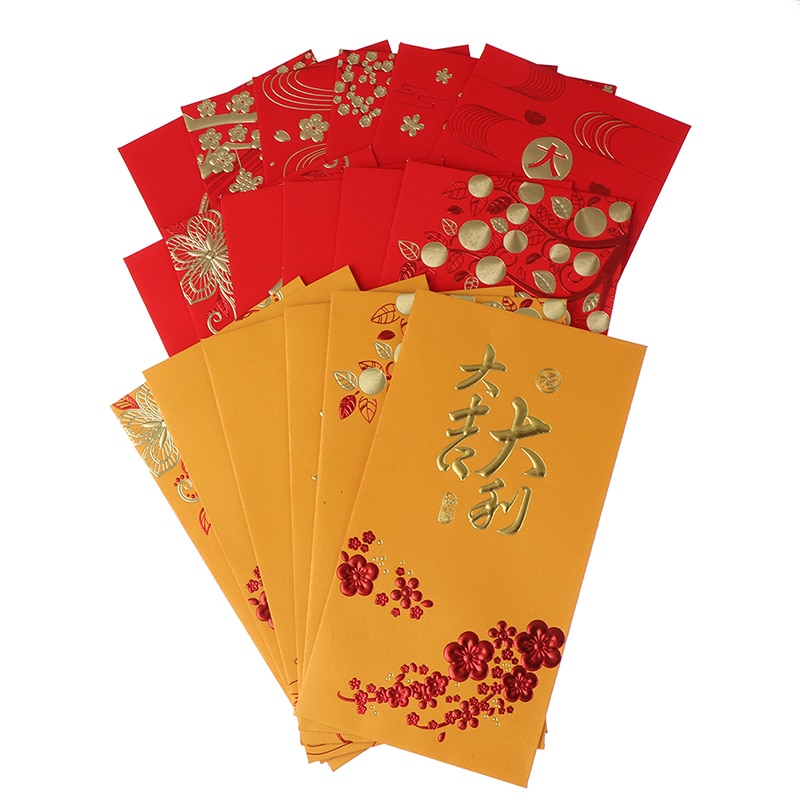 6/10PCS Chinese Red Envelope Hongbao Year Spring Festival Birthday Marry Red Envelope