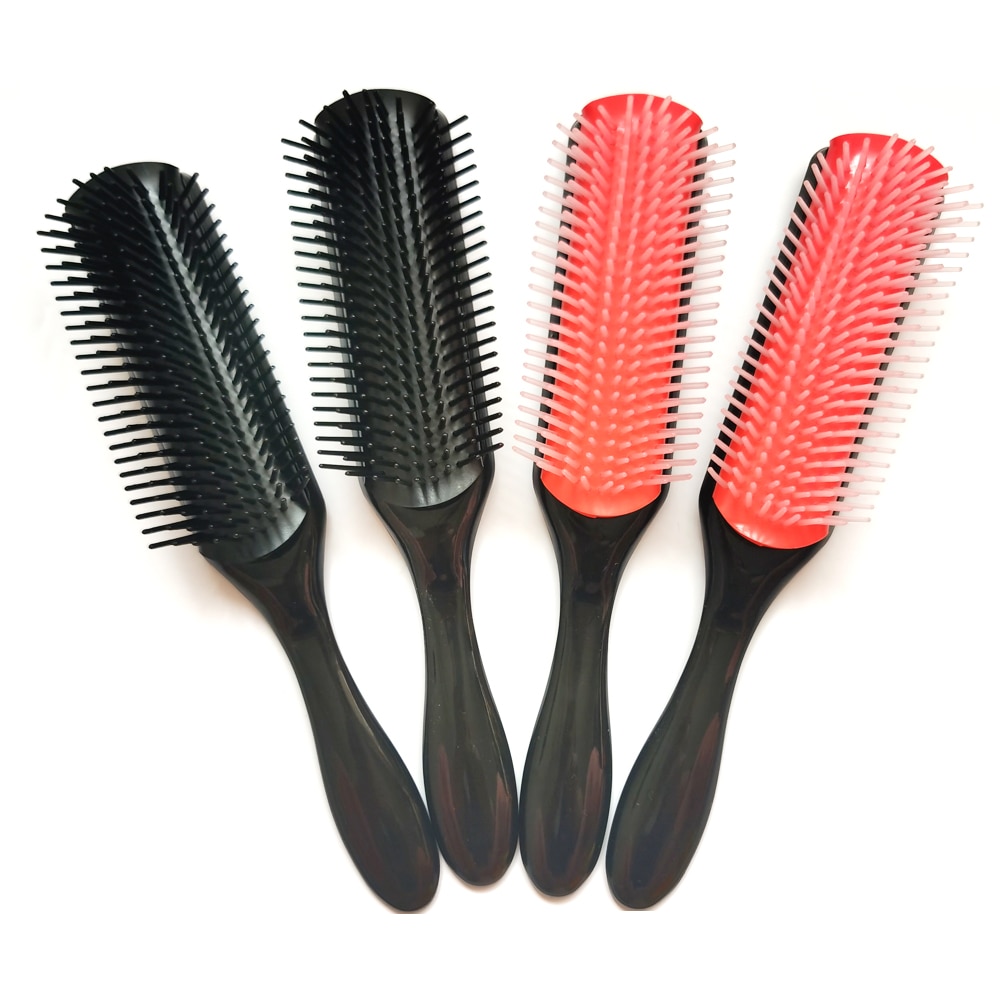 9-Rows Detangling Hair Denman Brush Cushion Nylon Bristle Hairdressing Scalp Massager Straight Curly Hair Comb Hairbrush