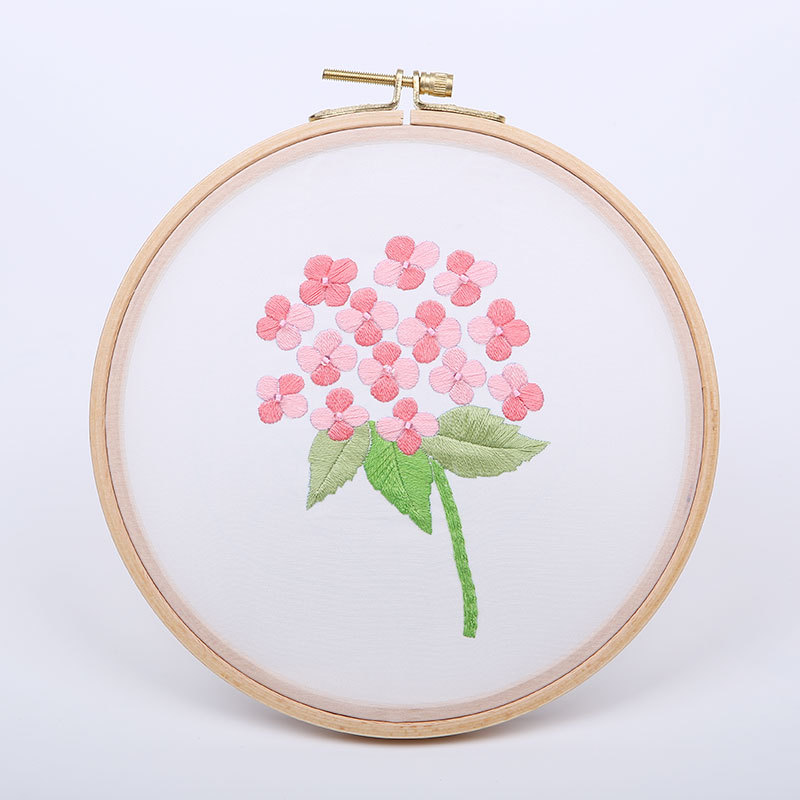 Diy broderi blomst / blad håndarbejde håndarbejde til begyndere korssting kit bånd maleri broderiramme hjem dekoration: 4