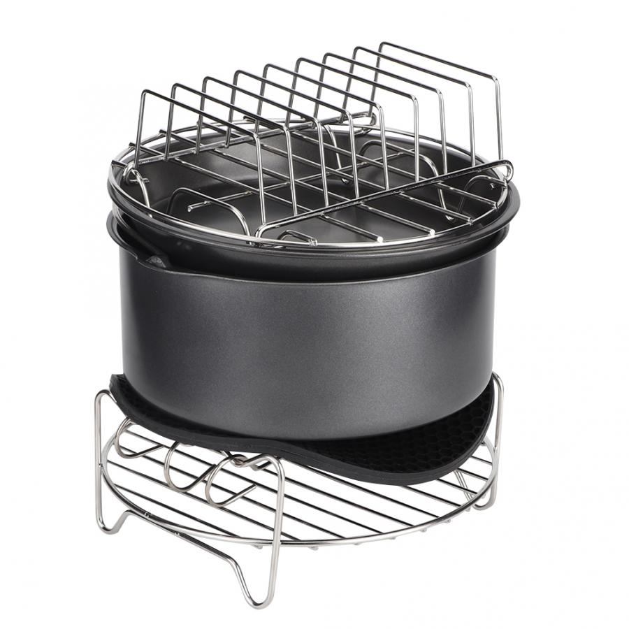 Nyeste 7 stk/sæt grill airfryer tilbehør sæt sæt dele hjemmekøkken værktøj til 3.6l