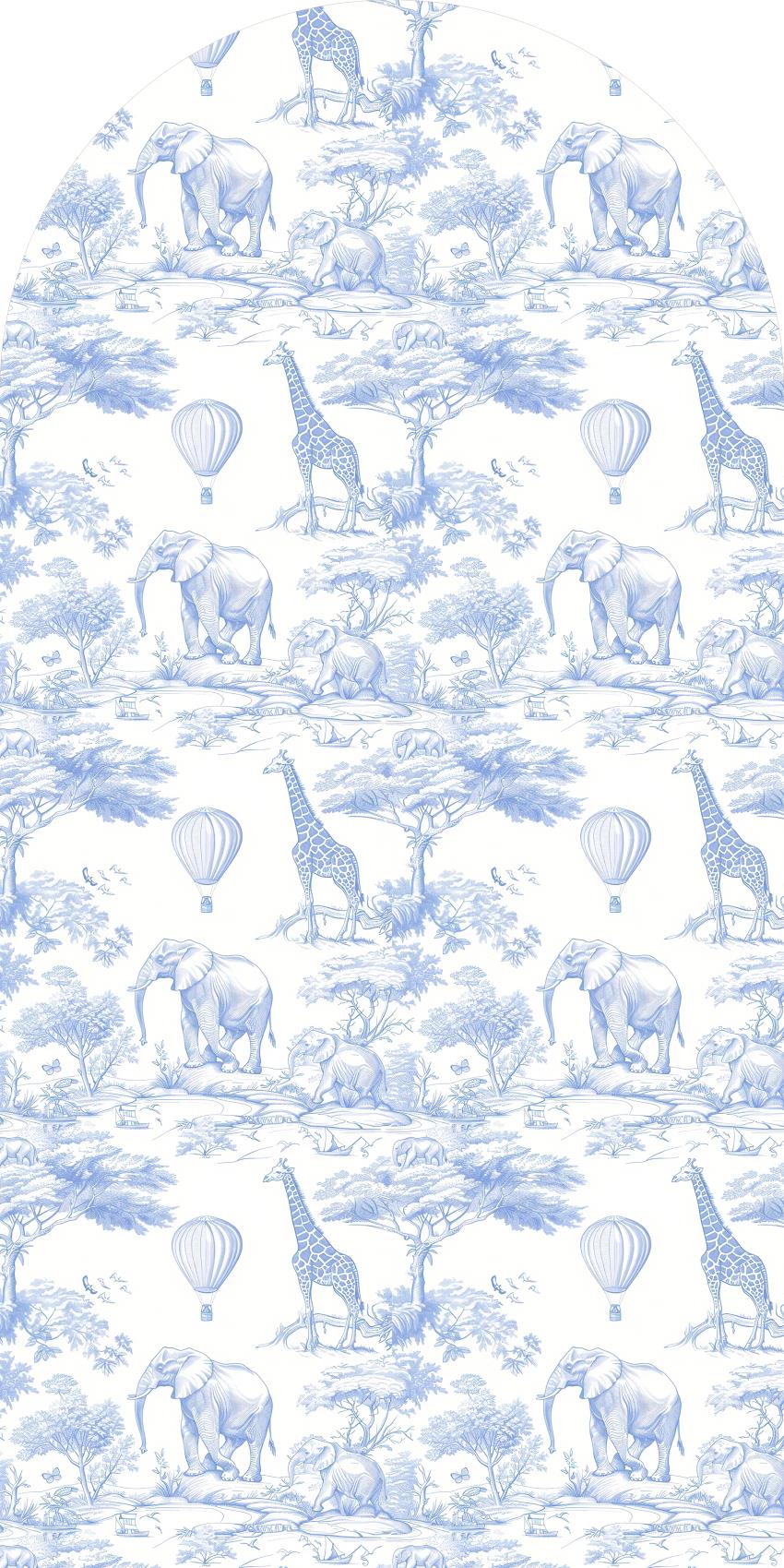 Mehofond personalizado 2 lados padrão azul safari animal festa de aniversário capa de chá de bebê chiara arco fundo decoração pano de fundo foto: Deep Purple / 150 * 150