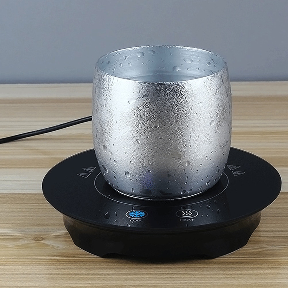 Taza de calefacción de refrigeración de café 10W 59 ℉-131 ℉ calentador eléctrico inteligente de enfriamiento rápido para mesa de oficina taza de té de cerveza placa de calentamiento