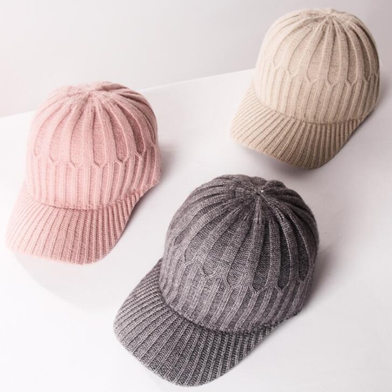 ¡Novedad de ! Gorro de béisbol de invierno de de punto cálido y grueso para hombre y mujer H35