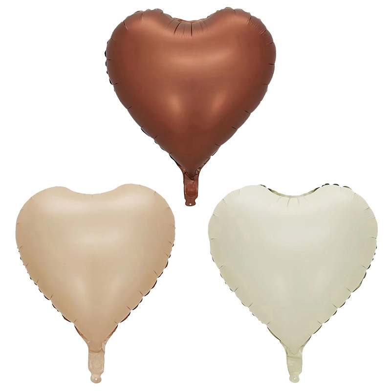 Brown Beige Cream Heart Balloons Number Balloon 1 2 3 4 5 Digital Foil Balloon Birthday Party Decoration Helium Air Globo: AGATE