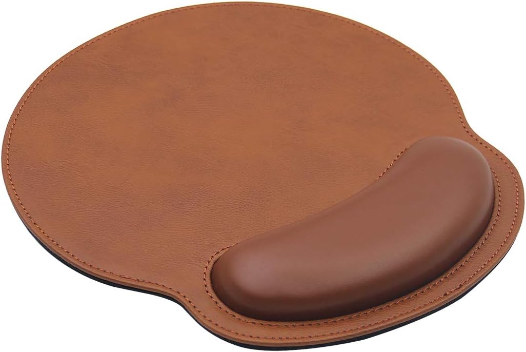 Mouse Pad Wrist Rest Support, Ergonomic Memory Foam Mouse Wrist Rest Pad Comfortable Mousepad for Computer Pain Relief at work: BROWN