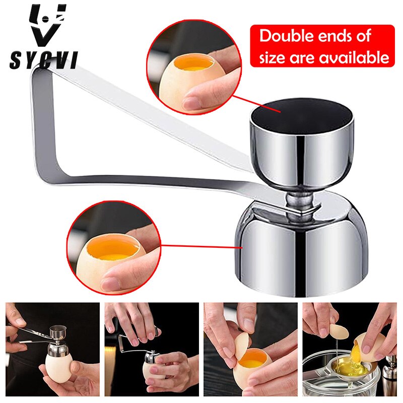 upgrade double-headed metal egg scissors egg cutter egg shell opener stainless steel poached raw egg shell opener