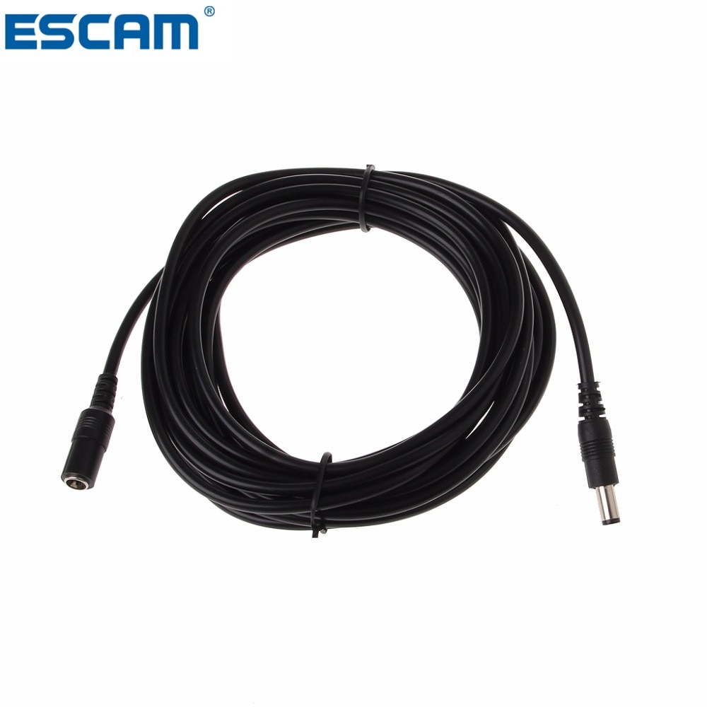 DC12V Power Extension Cable 2.1*5.5mm Connector Male To Female For CCTV Camera Black Color 16.5Feet 1M 5M 10m power cable