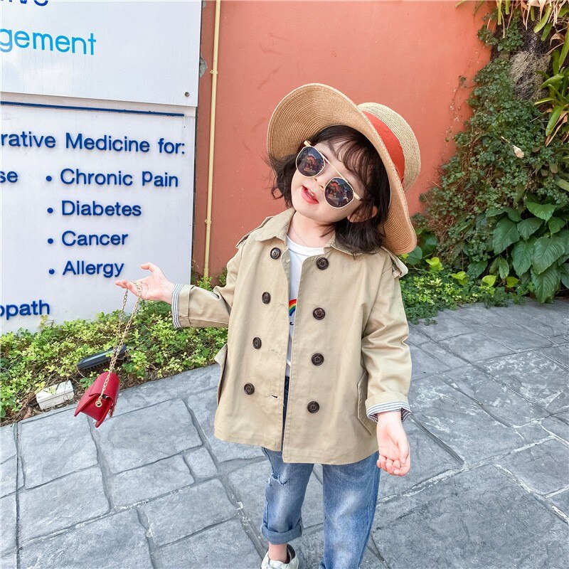 Spring Kids Windbreaker For Girls Jackets And Coats Classic Boys Trench Coat Children Outerwear Coats