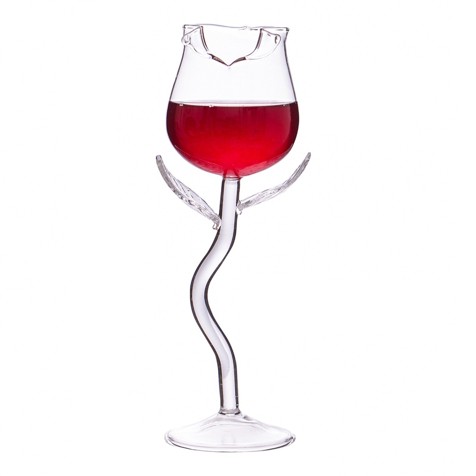 Rose Wine Glass Set Rose Flower Shape Wine Glass Creatives Rose Flower Goblet Glass For Home Party FP8: Default Title