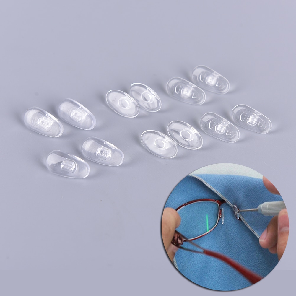 10 stuks = 5 paar handige zachte antislip siliconen neuspads voor brillen, zonnebrillen