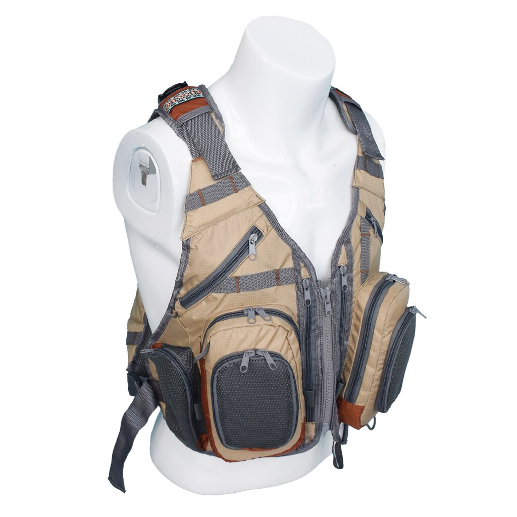 Gilet de pêche à la mouche, sac à dos léger et universel pour l'extérieur avec plusieurs poches