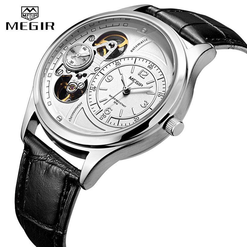Megir Mannen Analoge Quartz Horloge Luxe Mode Lederen Waterdicht Man Horloge Klok Mannen Erkek Kol Saati Relogio Masculino 2022