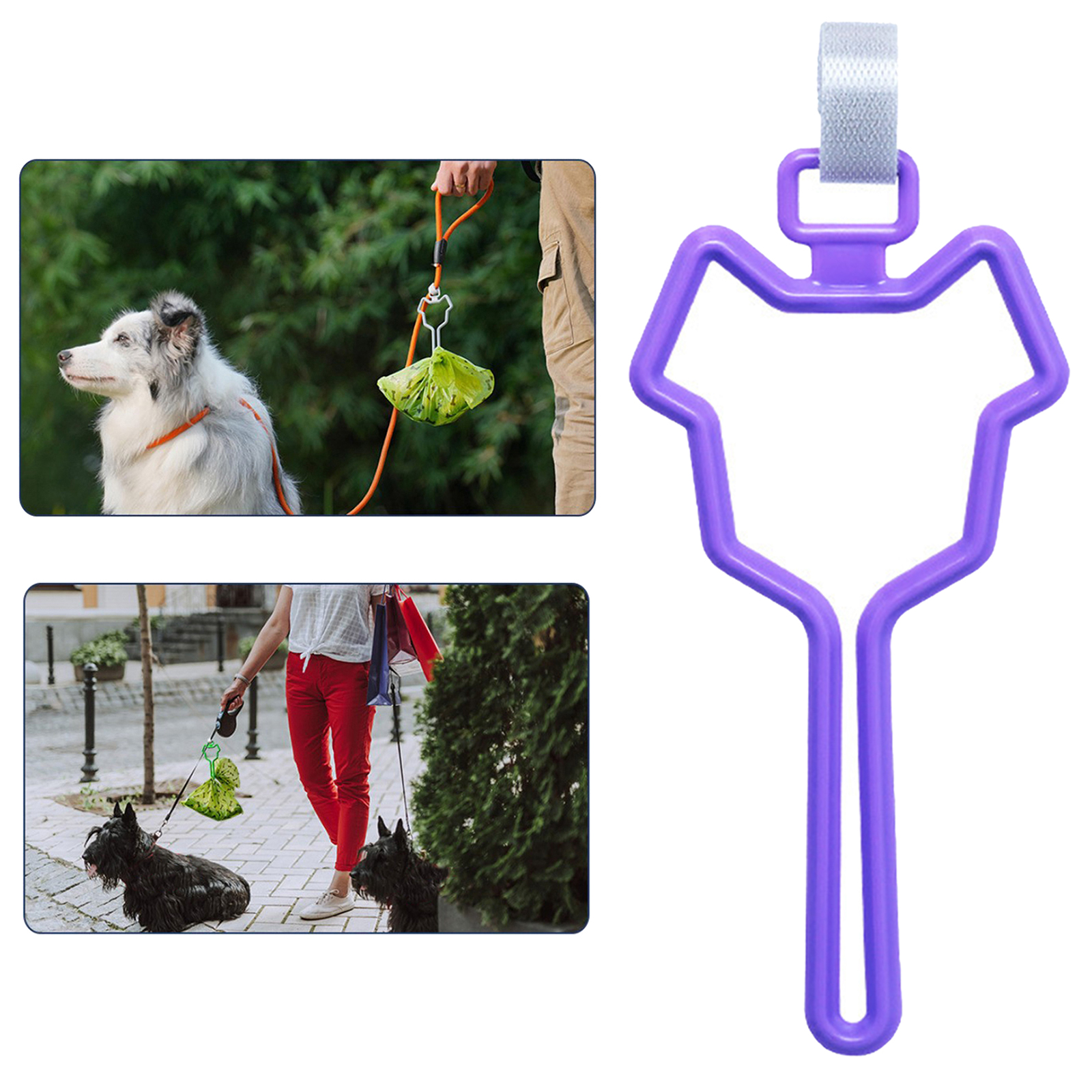 Dispensador de bolsas de basura para perros y gatos, accesorios de suministro para mascotas, Herramientas de limpieza, soporte para Bolsa para popó: Purple