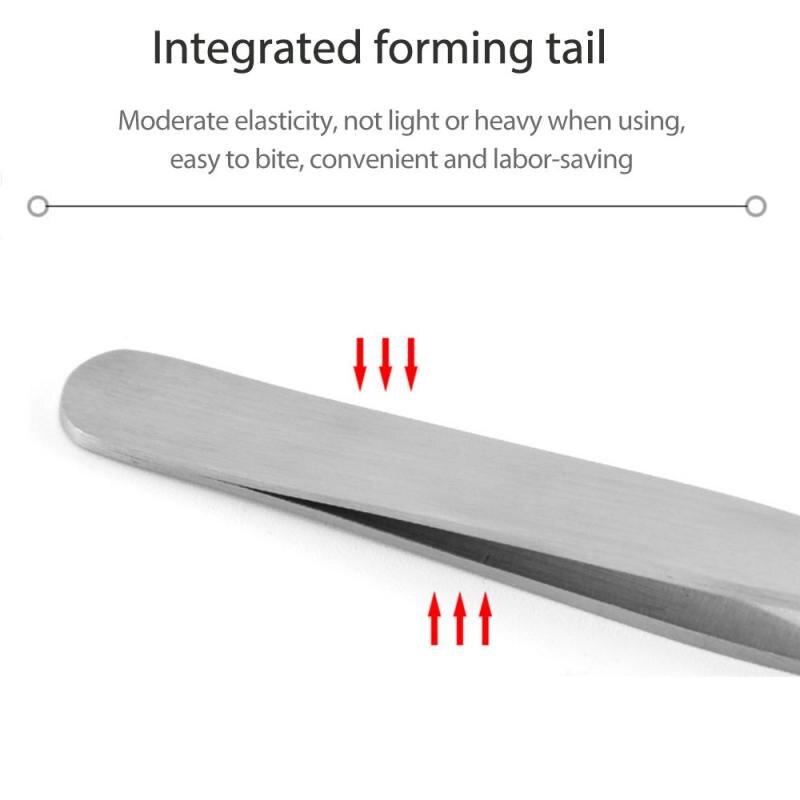 Stainless Steel Tweezer Eyebrow Face Nose Hair Clip Remover Tool Banana Clip Makeup Tool Multifunctional Clip