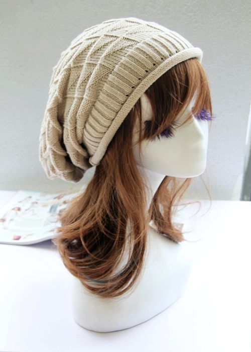 Chapeau Triangle en laine pour fille, en treillis de diamant, Style coréen, automne et hiver: Beige