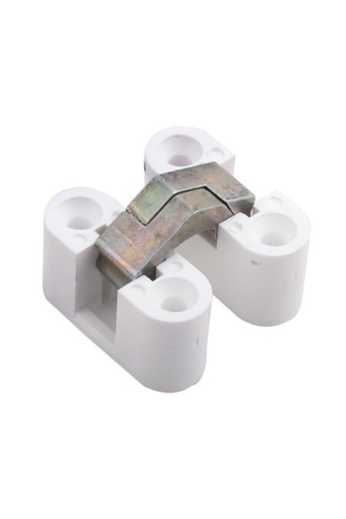 Plastic Table Hinge Oval Break Folding Table Hinge White and Brown Furniture Hardware Fastener Accessory: White 1PCS