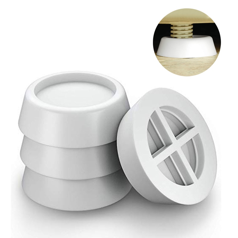 4Pcs White Washing Machine Foot Pads for Anti-vibration Washer and Dryer Anti Slip Mat Rubber Isolation Feet