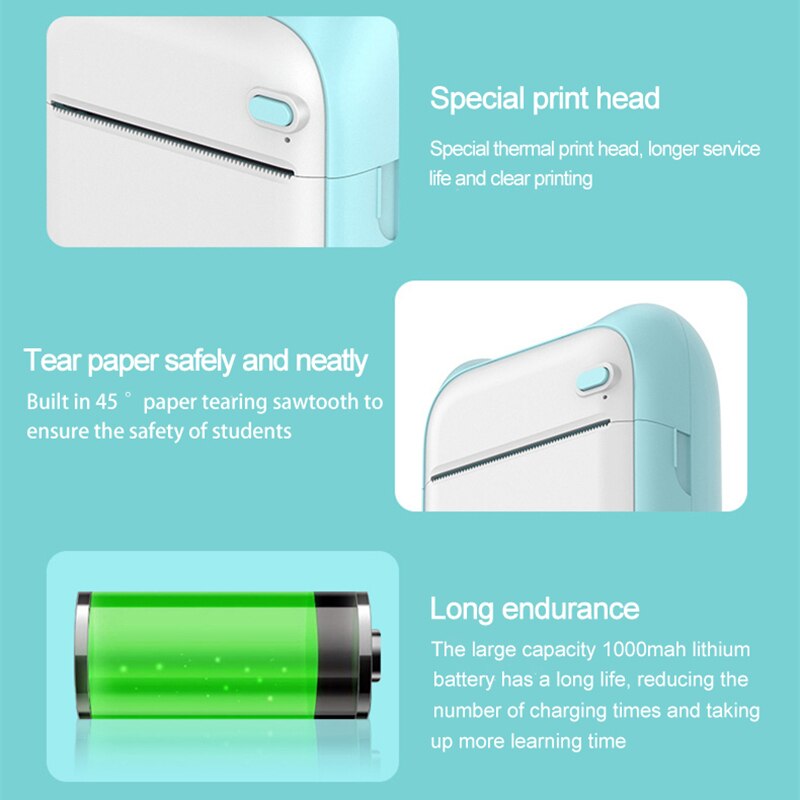 Mini Kat Printer Foto Pocket Thermische Printer Draadloze Bt Sluit Draagbare Printer 200Dpi Duidelijk 57Mm Afdrukken Android Ios