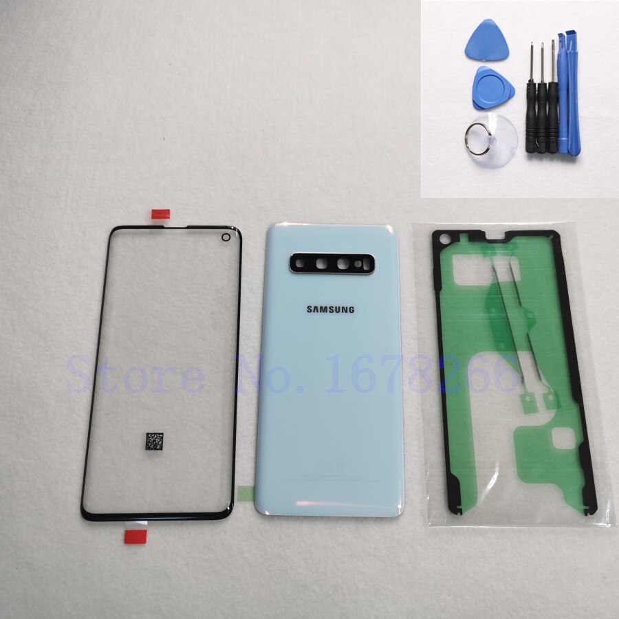 SAMSUNG Galaxy S10 Plus S10e S10 G970 G973 G975 G973F Front Touch Panel Outer Lens + Rear Battery Door Back Glass Housing Cover
