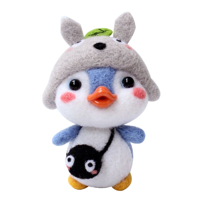 Elk Penguin Wool Felt Craft DIY Unfinished Poked Set Handcraft Material Bag Pack: 06
