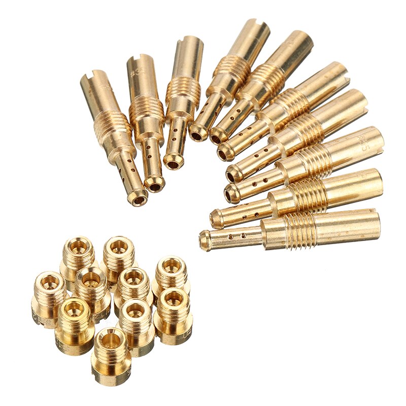 Carburetor Main Jet Kit Pilot Jet Size 20pcs Kit Metal copper