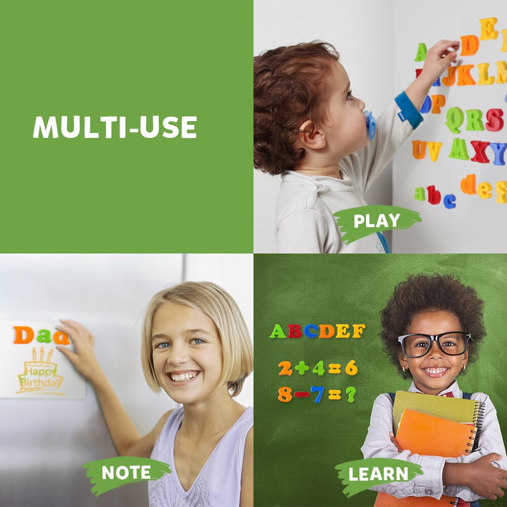78 Uds letras magnéticas números imanes de abecedario para el refrigerador conjunto de Juguetes Educativos de plástico colorido aprendizaje preescolar conteo ortográfico