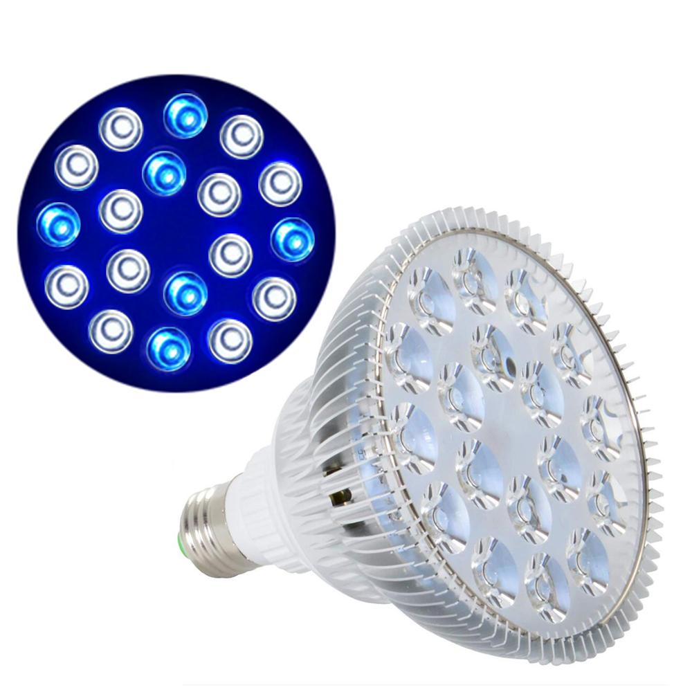 54w led kæledyr belysning akvarium lampe led akvarie lys plante pære til saltvand marine koralrev sump alger uv ir rød blå: 12 hvide 6 blå