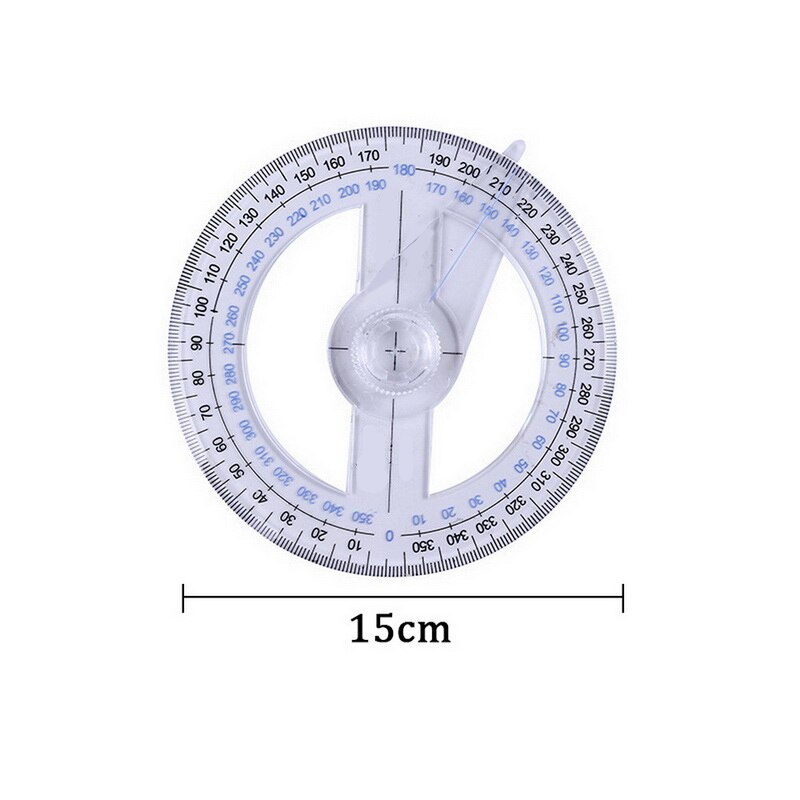 360 Degree Pointer Ruler Protractor Angle Finder Swing Arm for School ...