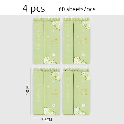 4PC Kawaii Foreign English Words Language Vocabulary Notebook Study Writing Reciting Book Planner Escolar Papelaria Stationery: 1