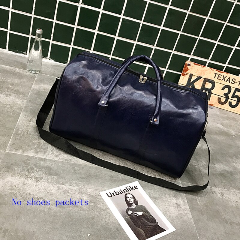 Borsa da viaggio ad alta capacità bagaglio Unisex per il tempo libero Fitness borsa da Weekend valigia da lavoro borse da viaggio in pelle morbida borse a tracolla: Style 1 Blue