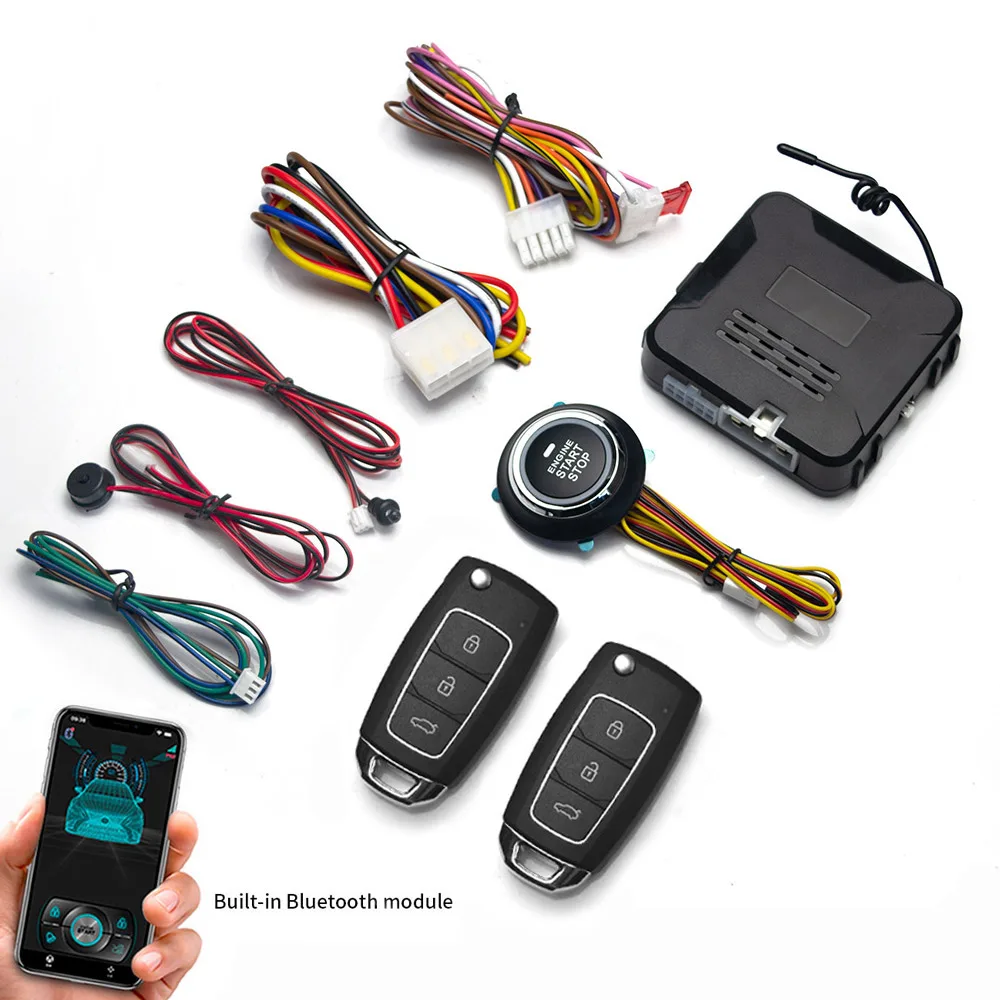 Fernstarter und Autoalarm, intelligente App, Fernstart-Stopp-System für Autos, Motor--Anfang-System mit automatischer Zündknopf: Gelb
