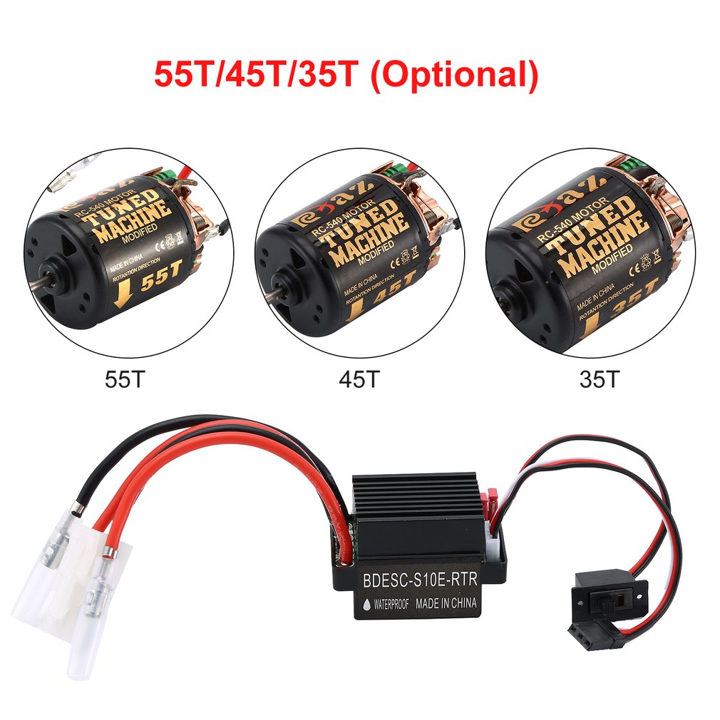 Rc 540 35T 45T 55T Brushed Motor Met 320 Speed Controller Waterdicht Esc Voor Traxxas Voor Hsp voor Redcat Voor Tamiya