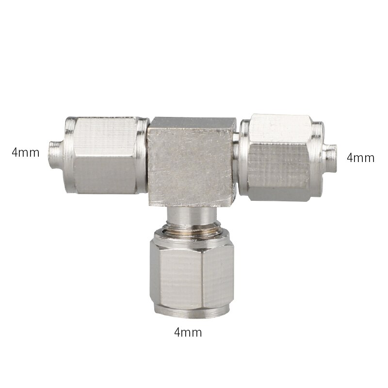 Pneumatiske komponenter pneumatisk lynkobling 4mm 6mm 8mm 10mm 12mm trevejs fittings konnektor til slangerør: 4mm