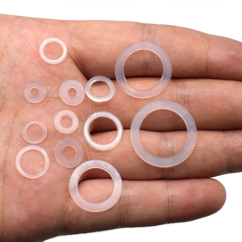 Arandelas de ojales de plástico, junta lisa aislante transparente de nailon, espaciador de anillo, almohadilla de arandela plana utilizada para ojales, botones, Fastner
